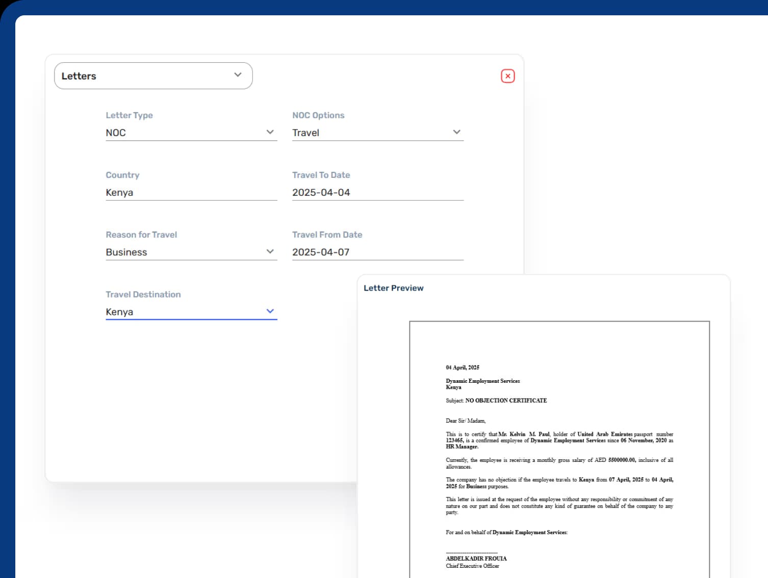 Access documents, letters, and payslips anytime